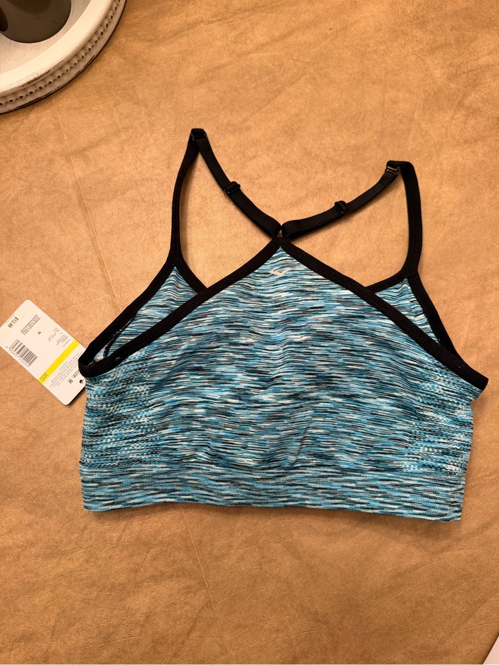 Everlast Seamless Strappy Sports Bra Blue Space Dye Medium” NWT - Picture 2 of 2
